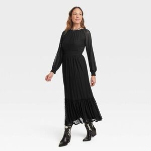 Knox Rose Elegant Black Long Sleeve Dress